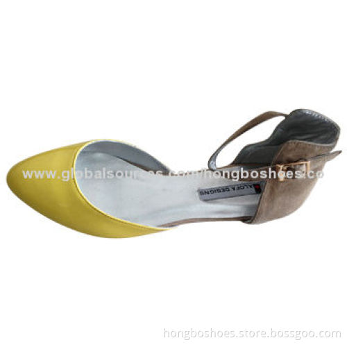 Flat sandals, pointed toe, wide ankle strap, leather pink sole, silver leather lining and sock